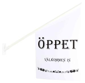FLAGGA ÖPPET VIT/SVART