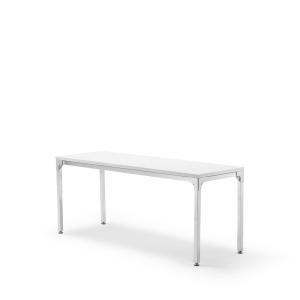 BORD MED FYRKANTSRÖR/VIT HYLLA HÖJD 500 MM