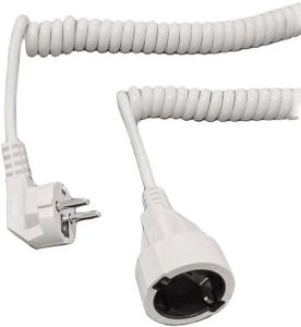 SKARVKABEL SPIRALSLADD 2,5 METER VIT