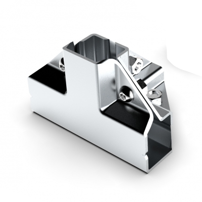 KOPPLING 4-VÄG FÖR FYRKANTSRÖR 25X25 MM KROM