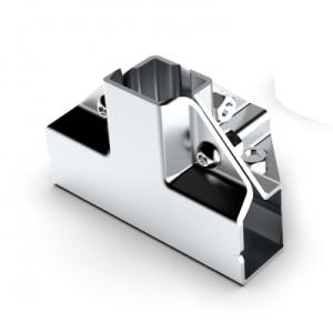 KOPPLING 4-VÄG FÖR FYRKANTSRÖR 25X25 MM KROM