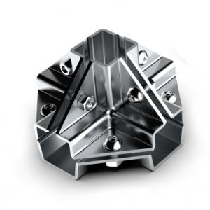 KOPPLING 5-VÄG FÖR FYRKANTSRÖR 25X25 MM KROM