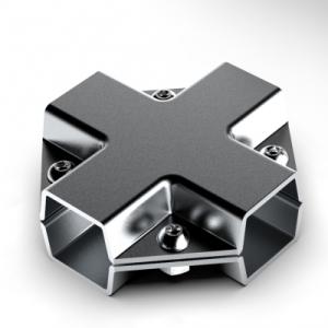 X-KOPPLING 4-VÄG FÖR FYRKANTSRÖR 25X25 MM KROM