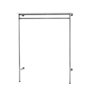 VÄGGFAST STATIV KROM MED HYLLPLAN