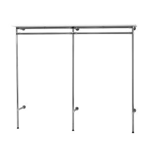 VÄGGFAST STATIV KROM MED HYLLA