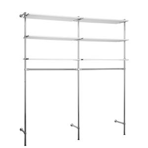 VÄGGFAST STATIV KROM MED HYLLOR