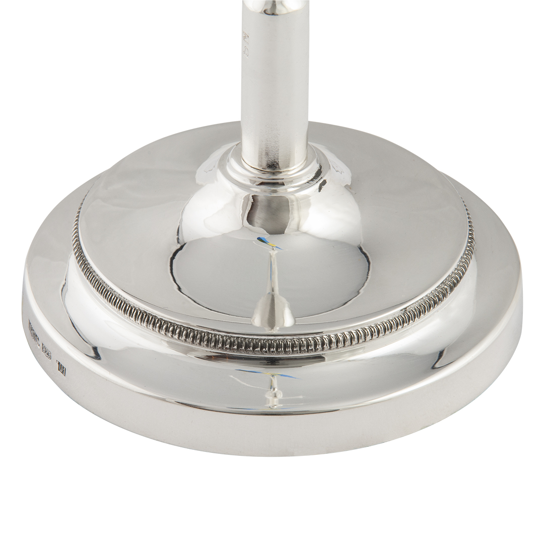 Flaggstång höjd 45cm äkta silver med flagga stång nysilver