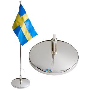Flaggstång slät fot nysilver