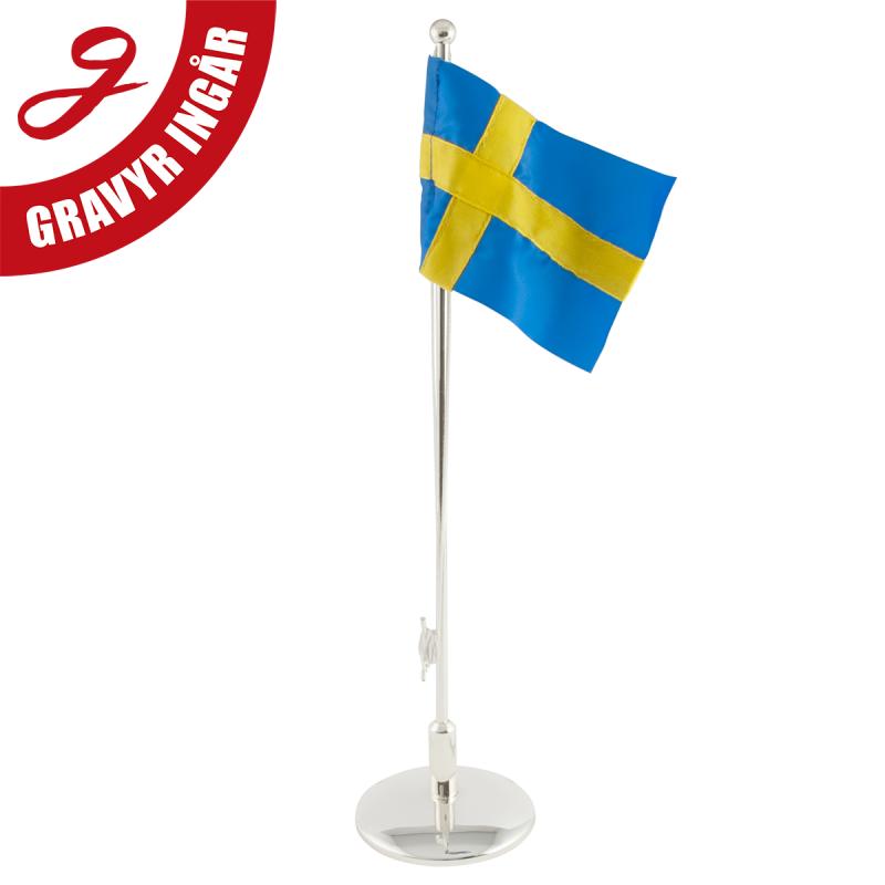 Flaggstång putsfri med flagga gratis gravyr