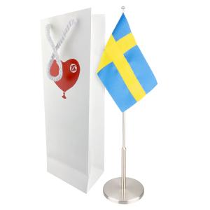 Flaggstång rostfri m flagga H40cm