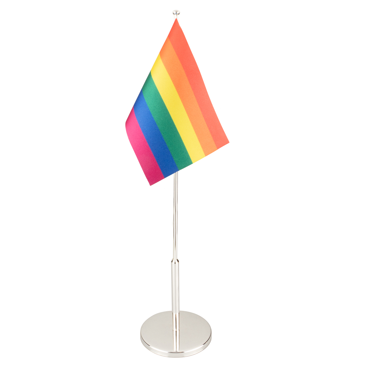 Flaggstång nysilver med prideflagga