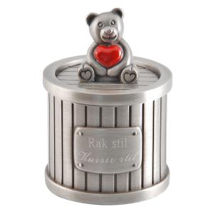 Dosa nalle med rött hjärta på locket