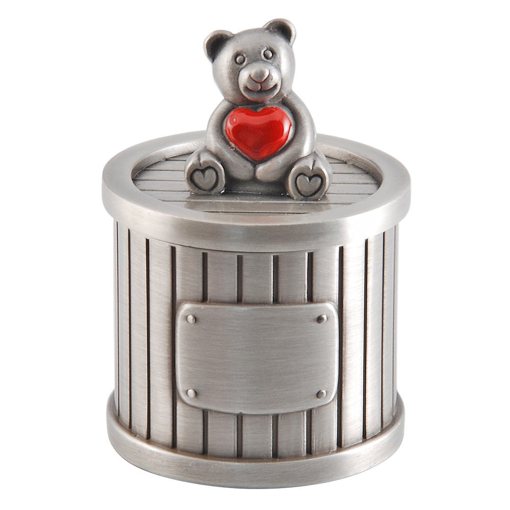 Dosa nalle med rött hjärta på locket