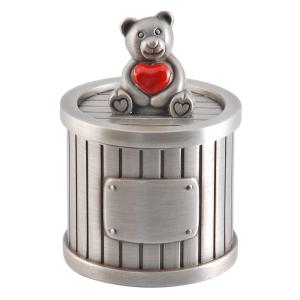 Dosa nalle med rött hjärta på locket