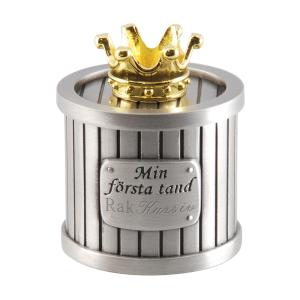 Smyckeskrin med förgylld krona gravyrbar