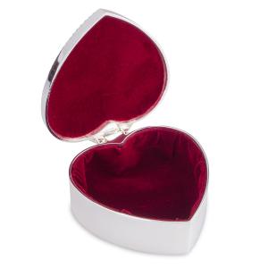 Smyckeskrin Hjärta nysilver med blommor