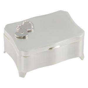 Smyckeskrin rekt.8X5,5cm 2 hjärtan swarovskikristall