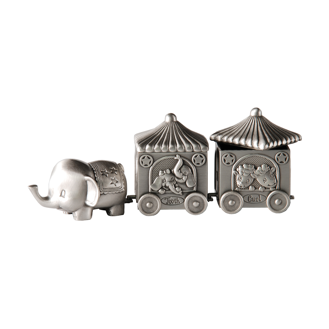 Elefant med 2 vagnar för tand & hårlock