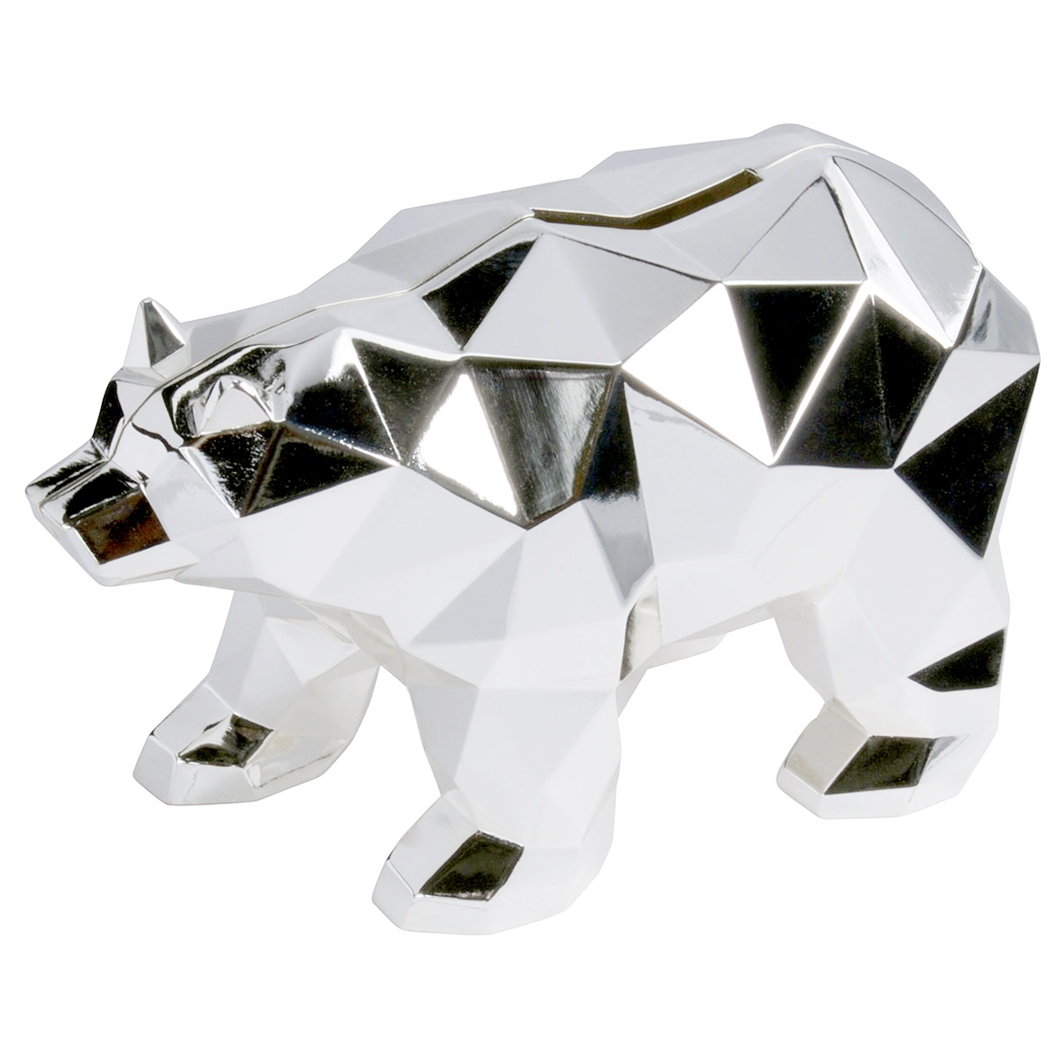 Sparbössa isbjörn silverpläterad metall