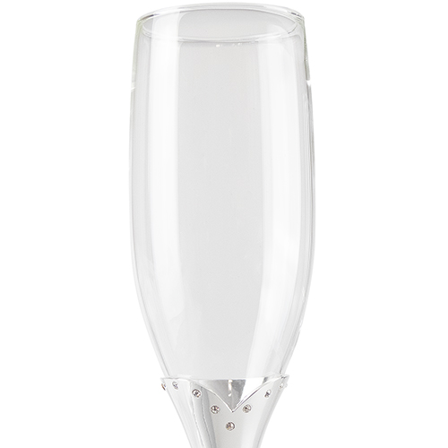Champagneglas nysilver med kristaller