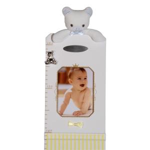 Väggtavla måttband blå nalle gravyrbar