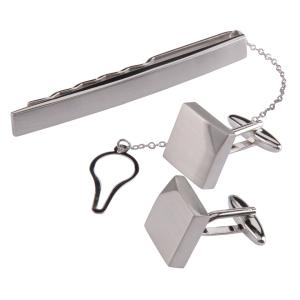 Slipshållare och manschettknappar borstat stål