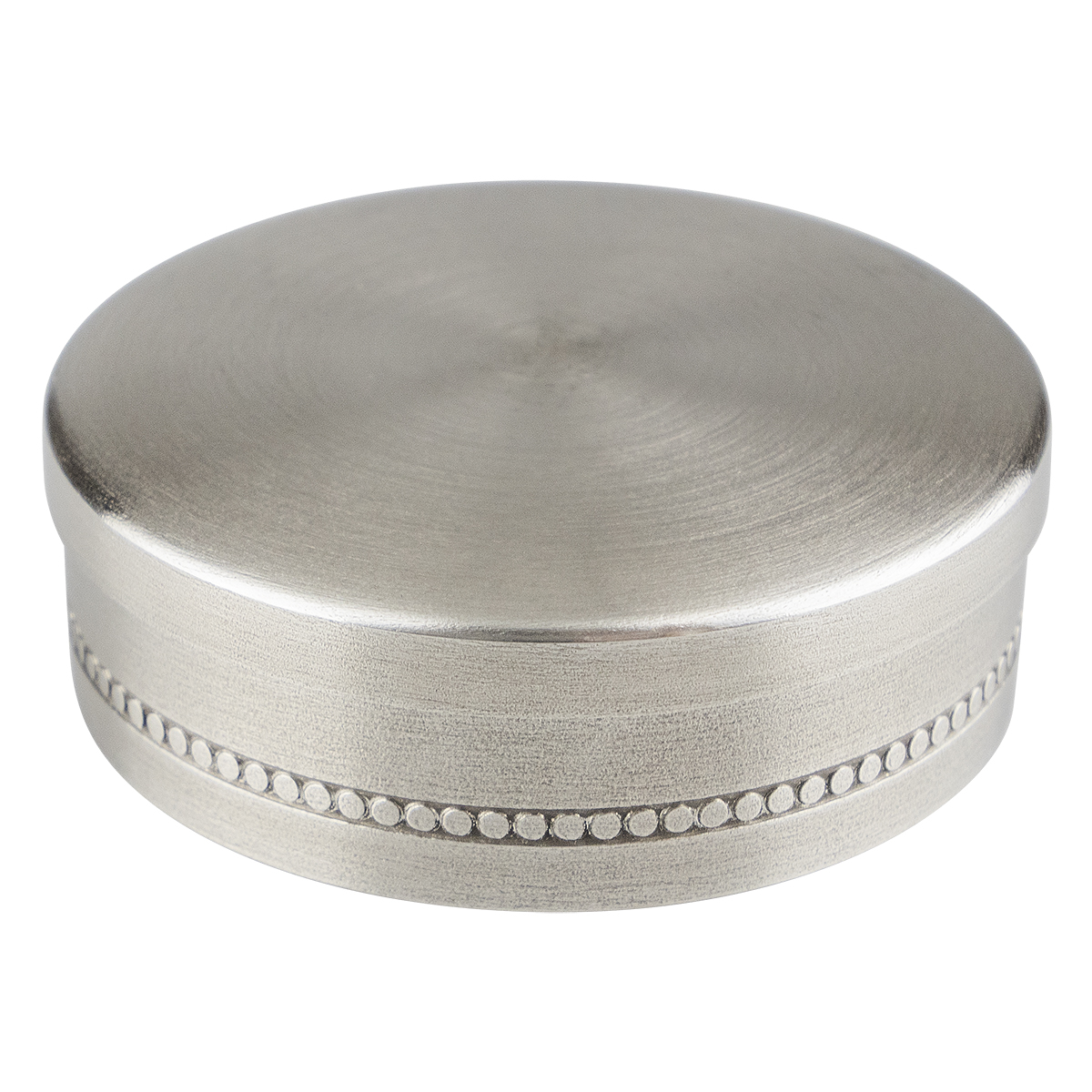 Snusdosa tenn med dekorkant