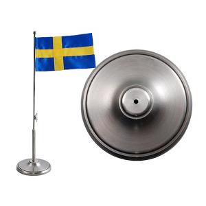 Bordsflaggstång i tenn med gravyr