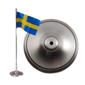 bordsflaggstång med flagga tenn gravyrbar