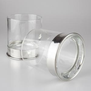 Whiskyglas 2pack med tennfot i presentlåda