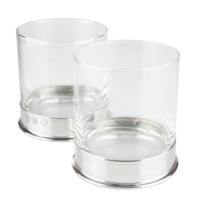 Whiskyglas 2pack med tennfot i presentlåda