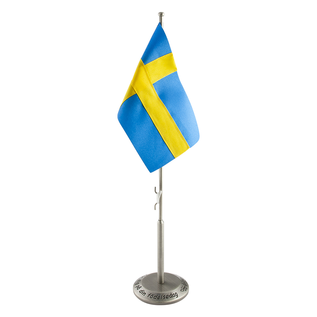 Flaggstång med flagga gravyrbar
