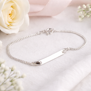 Armband barn-ungdom pansarlänk med gravyrbricka