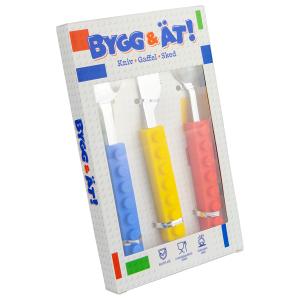 BYGG & ÄT! Barnbestick-set byggklossar