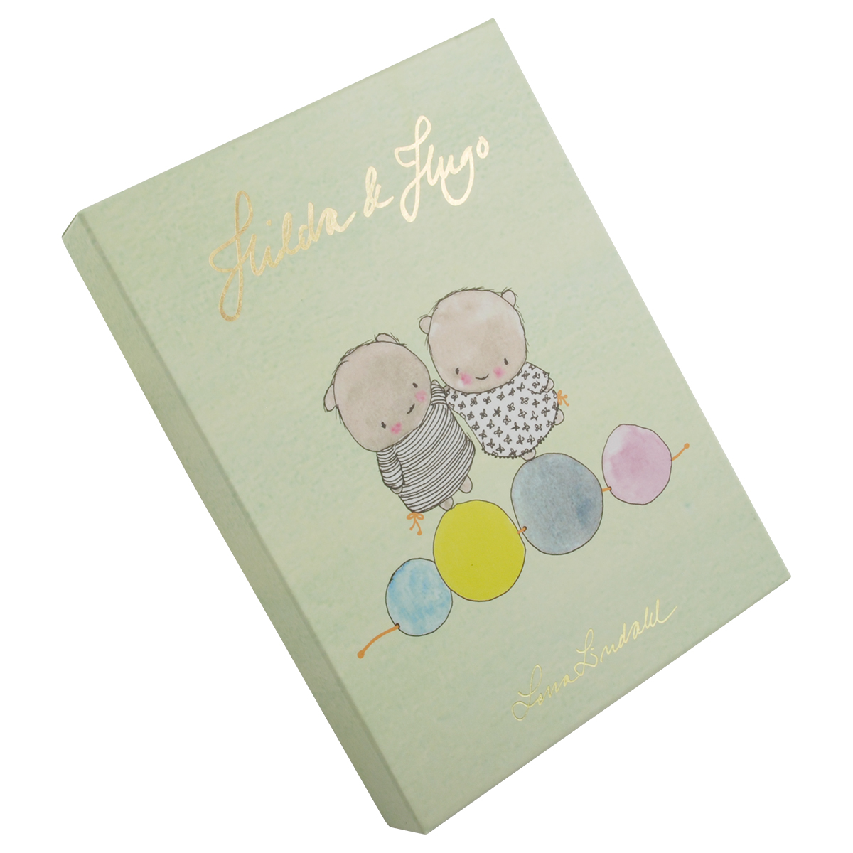 Barnbestick Hilda & Hugo i kartong gravyrbar