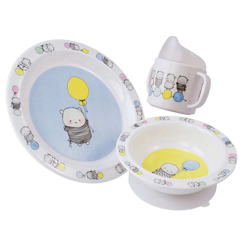 Barnset Hilda & Hugo 3-del melamin