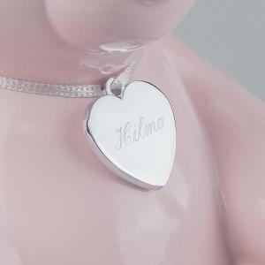 Sparbössa Nalle Rosa - Hjärtegåva