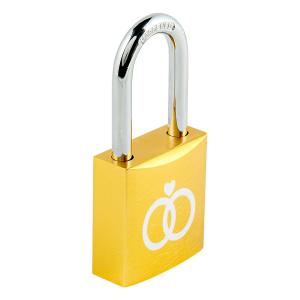 Hänglås guld med två nycklar 38mm