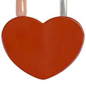 Hänglås röd hjärtformat gravyrbar