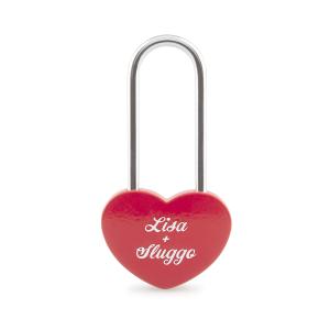 Kärlekslås rött hjärta utan nyckel