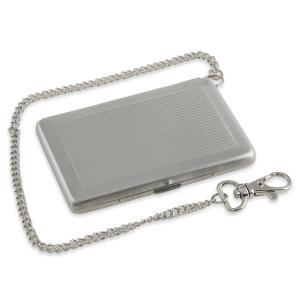 Kredit/Visitkortsetui med kedja 6 plastfickor