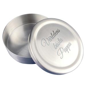Snusdosa i stål gravyrbar