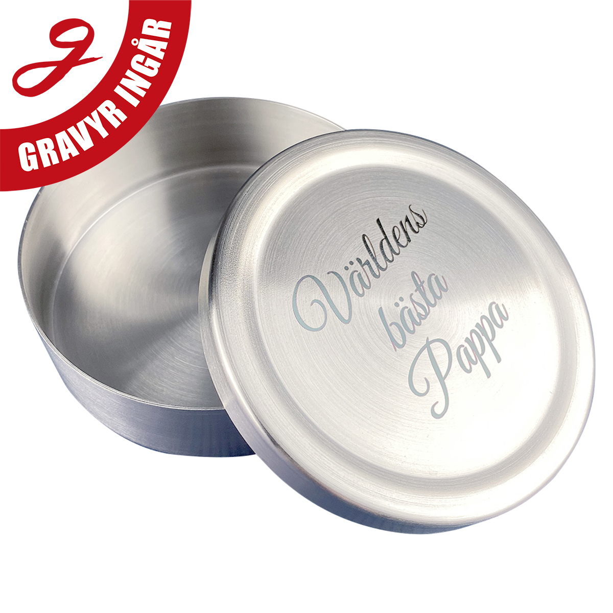 Snusdosa rostfritt stål gravyrbar