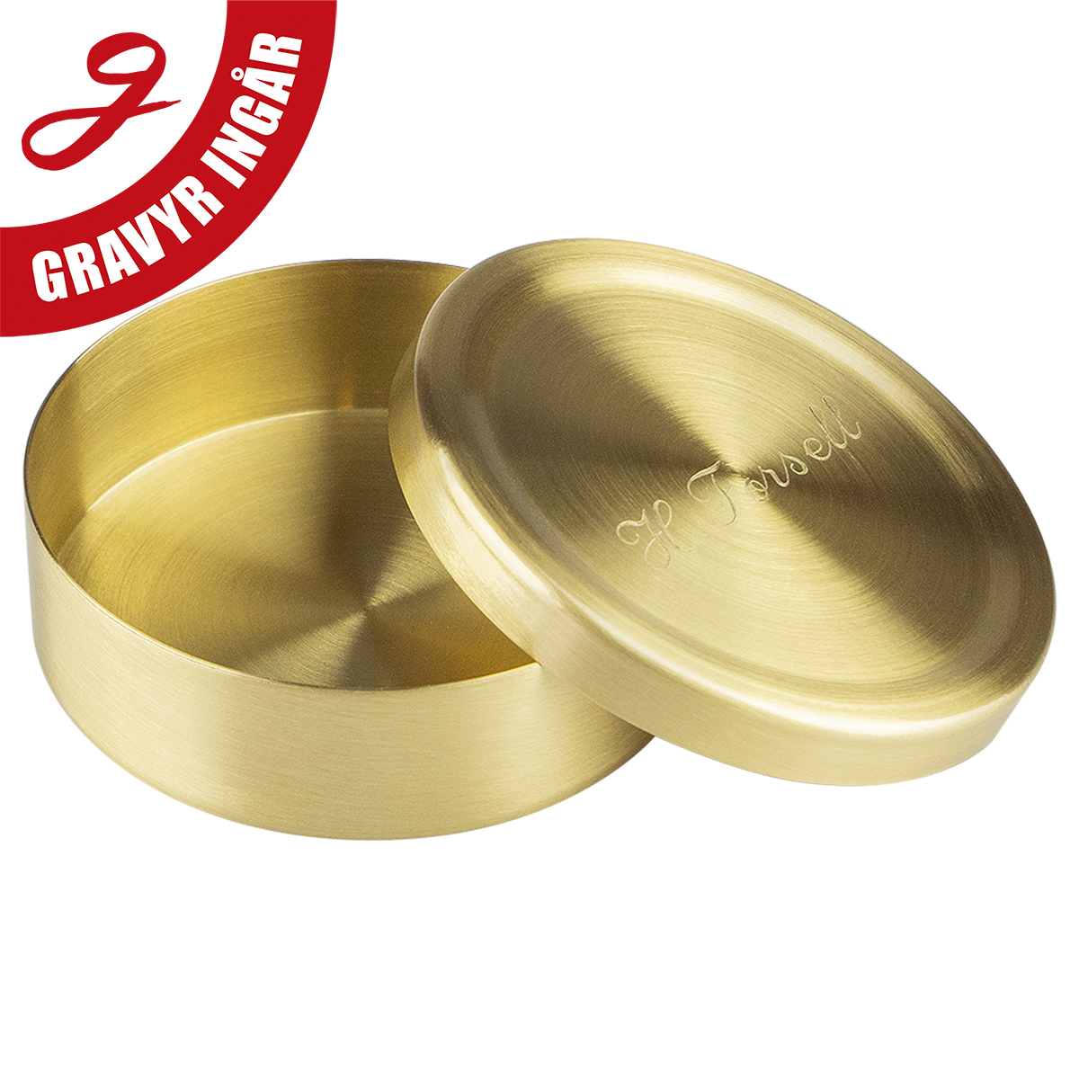 Snusdosa mässing fri gravyr ingår