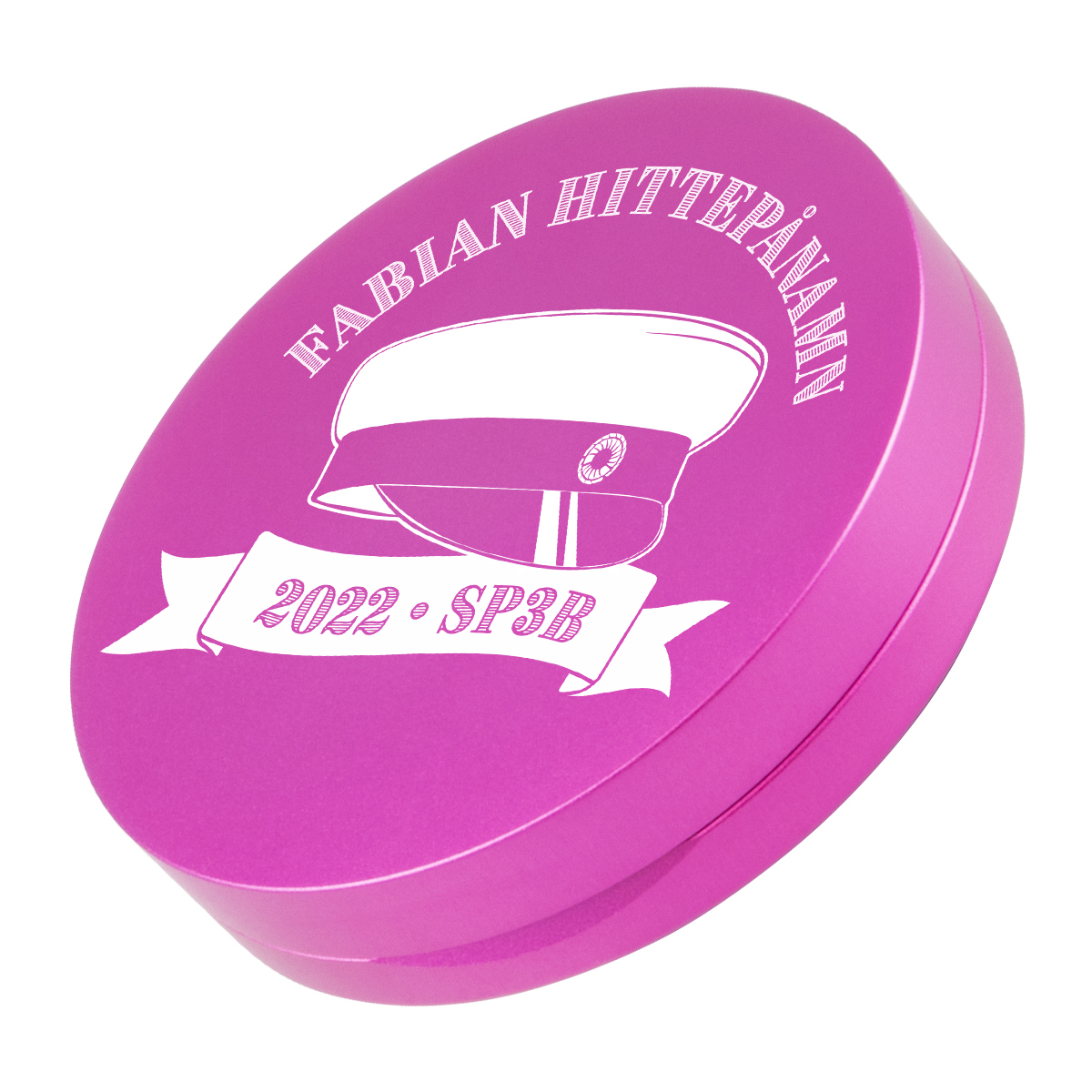 Snusdosa DUS rosa studenttryck aluminium gravyrbar