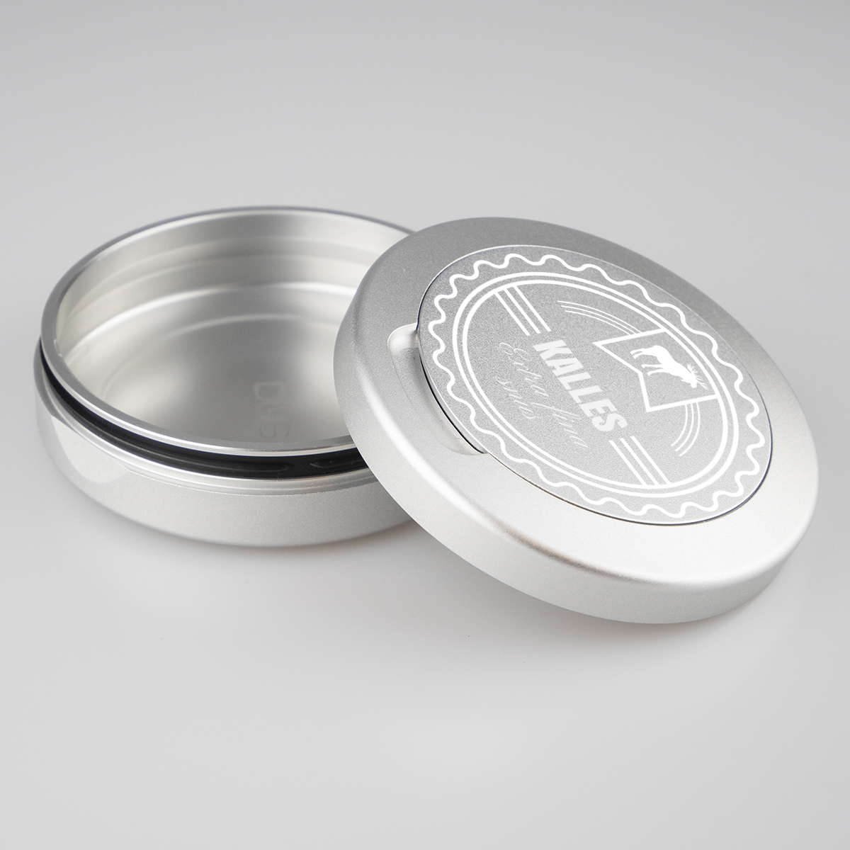 Snusdosa aluminium gravyrbar
