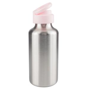 Vattenflaska i rostfritt stål. 0,5l rosa kork.