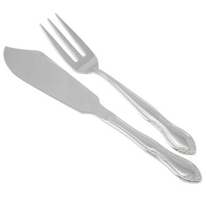 Tårtbestick Ros rostfritt stål