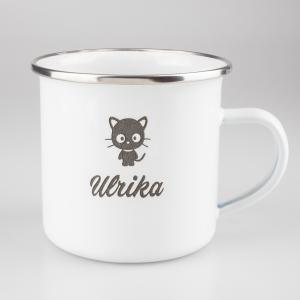 Emalj mugg Vit Vintage 350ML