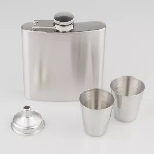 Fickplunta i rostfritt med 2st bägare och tratt